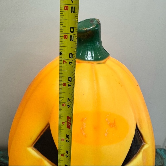 Vintage Halloween Large Pumpkin Blow Mold 21” Jack o' Lantern - Picture 5 of 10
